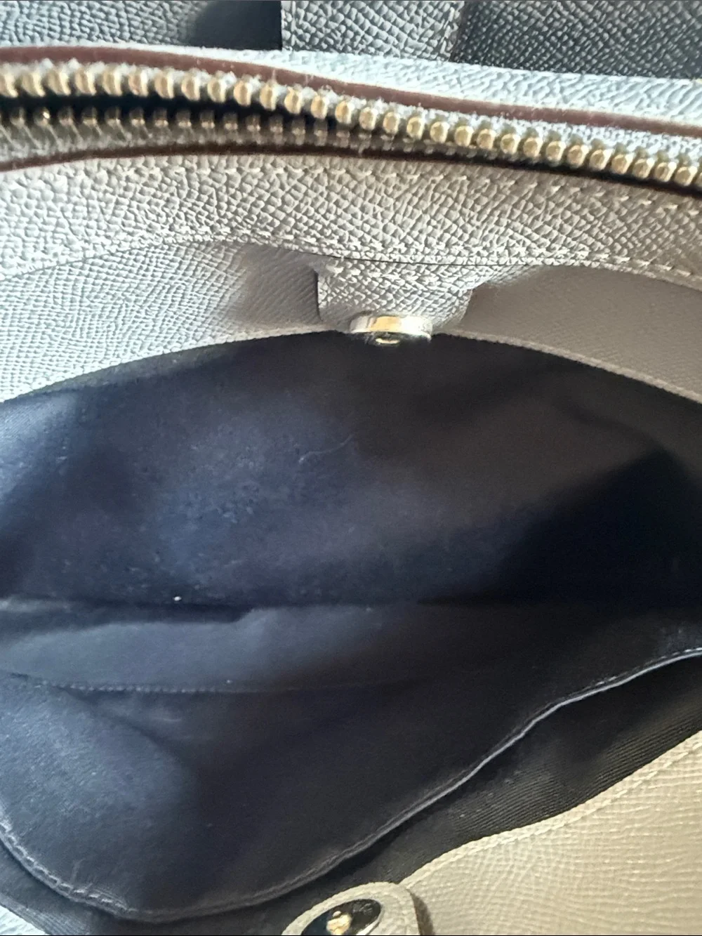 Coach Light Gray Leather Satchel